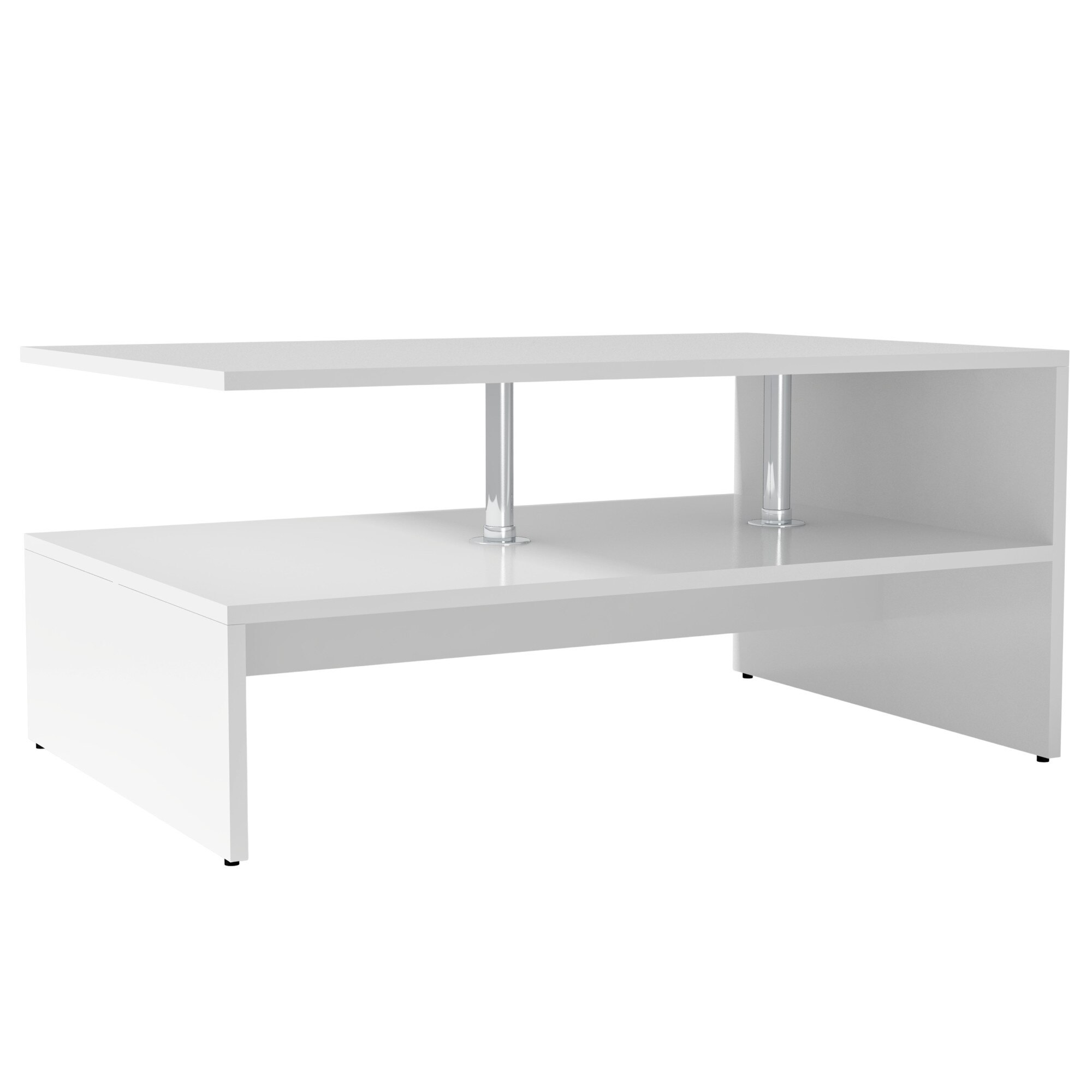 Masuta de cafea, vidaXL, PAL, 90 x 59 x 42 cm, Alb