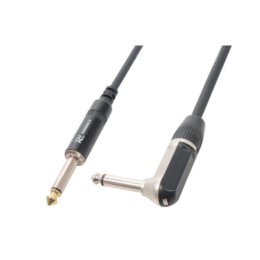 Cablu chitara, jack mono 6.3mm tata - jack mono 6.3mm tata in unghi drept, 6m, Power Dynamics