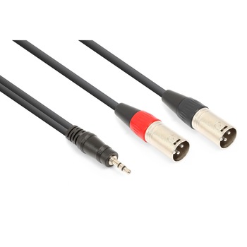 Cablu, 2x XLR Tata - Jack Stereo 3.5mm Tata, 1.5m, Vonyx Cablu, 2x XLR Tata - Jack Stereo 3.5mm Tata, 1.5m, Vonyx