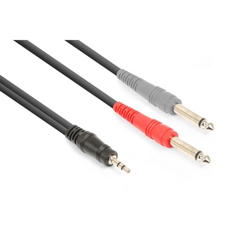 Cablu, jack stereo 3.5mm tata - 2x jack mono 6.3mm tata, 1.5m, Vonyx Cablu, jack stereo 3.5mm tata - 2x jack mono 6.3mm tata, 1.5m, Vonyx