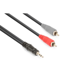 Cablu, jack stereo 3.5mm tata - 2x RCA tata, 6m, Vonyx Cablu, jack stereo 3.5mm tata - 2x RCA tata, 6m, Vonyx