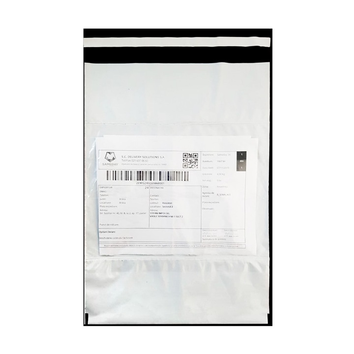 Pungi curierat cu buzunar AWB, Stifani, 230x330+40/0.05, bax 1000 bucati