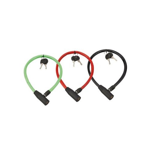 Set 3 antifurturi bicicleta, cu cheie, TWISTY, Ø 5 mm, 50 cm