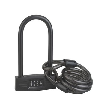 Antifurt bicicleta „U” cu cifru si cablu, UP, Ø 14 mm, 18 cm Antifurt bicicleta „U” cu cifru si cablu, UP, Ø 14 mm, 18 cm