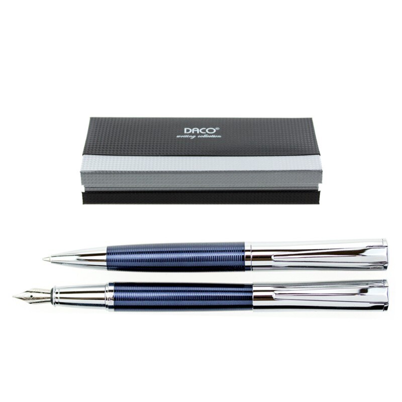 Set pix si stilou, Daco, Albastru/Argintiu, SE277