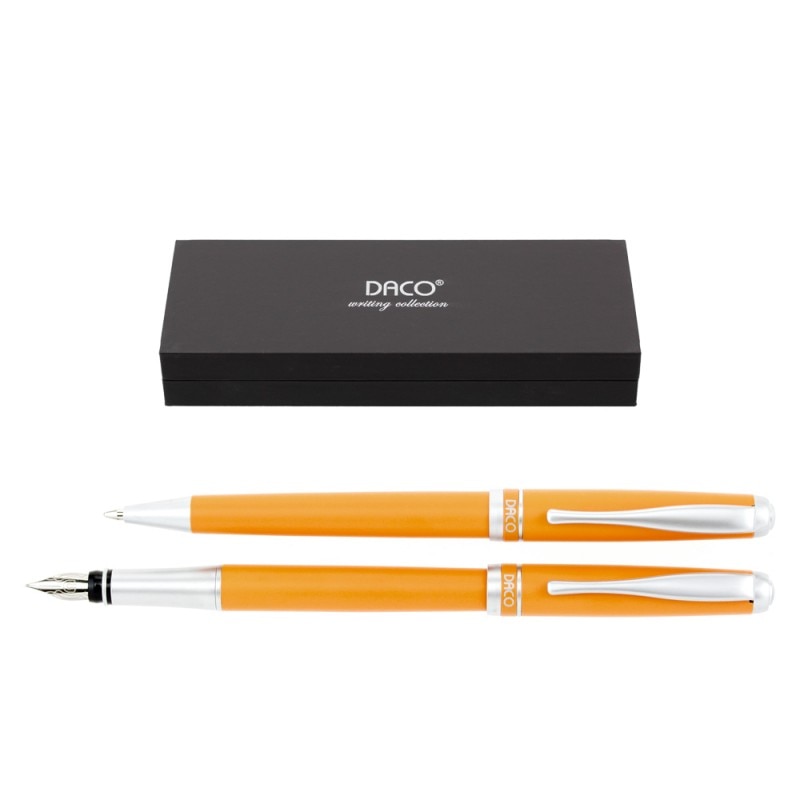 Set pix si stilou, Daco, Portocaliu/Argintiu, SE281G