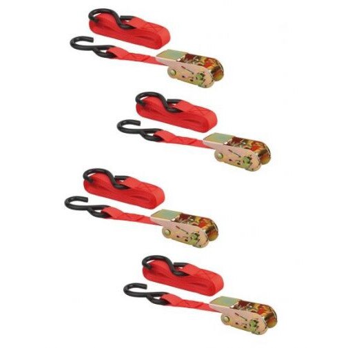 Set 4 chingi cu clichet si carlig, 25 mm x 4,50 m