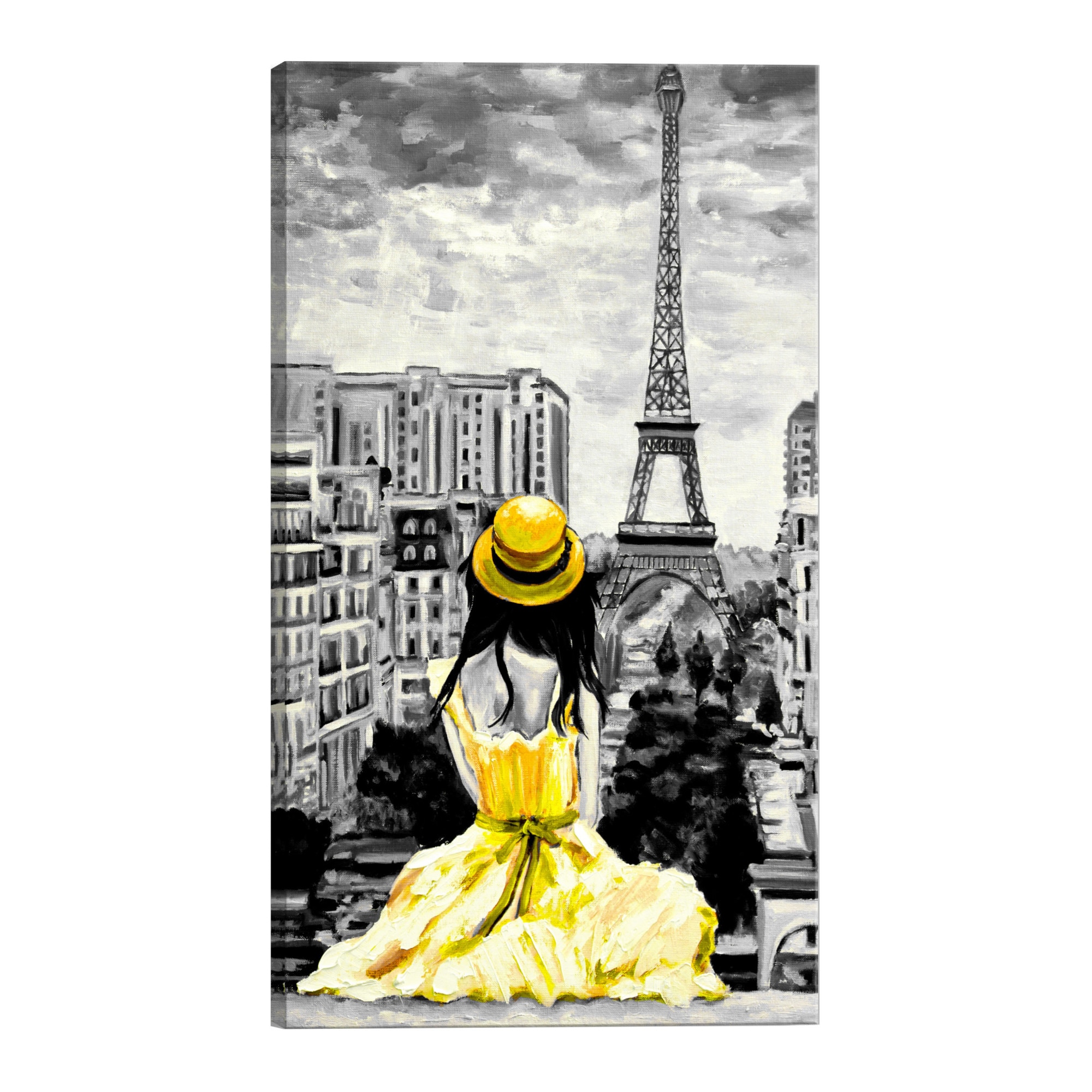 Tablou canvas - Culoare Paris Galben - 60 x 90 cm