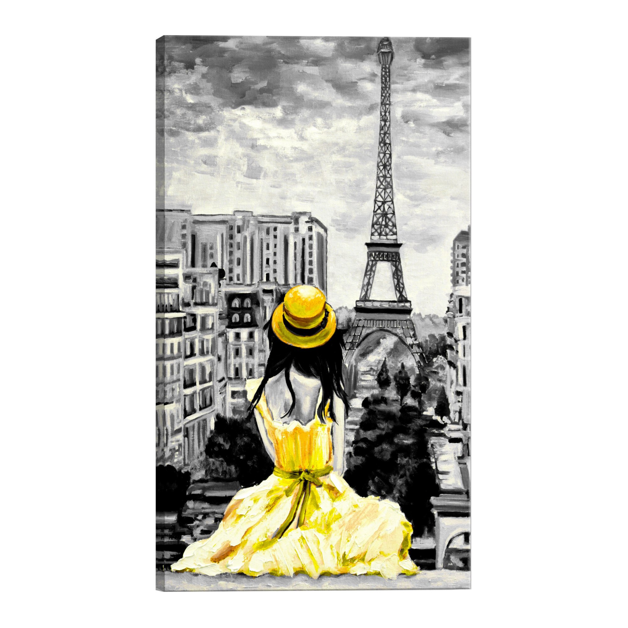Tablou canvas - Culoare Paris Galben - 80 x 120 cm