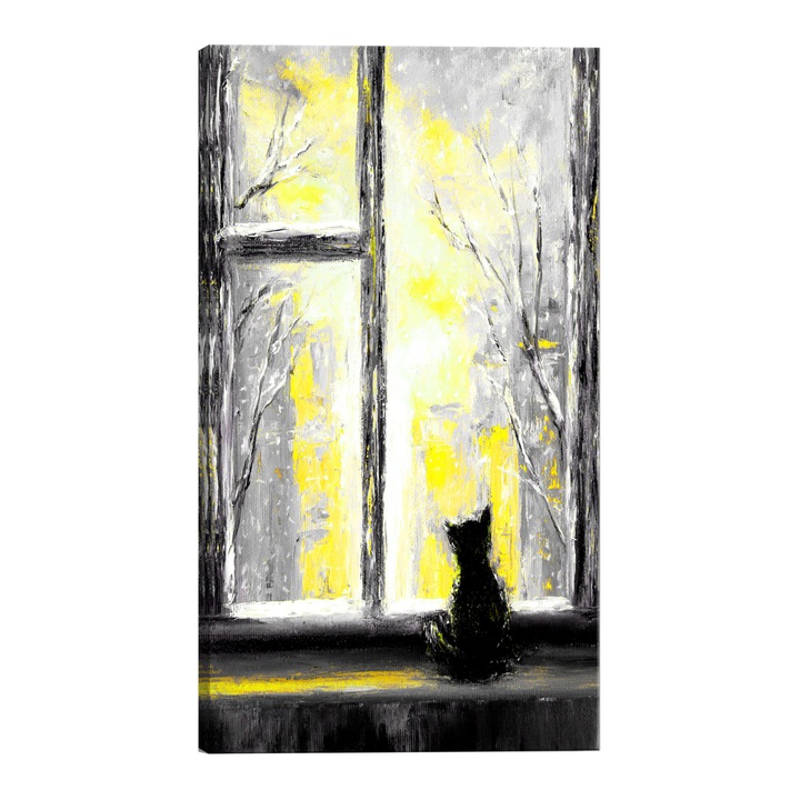 Tablou canvas - Dorul Kitty galben - 80 x 120 cm