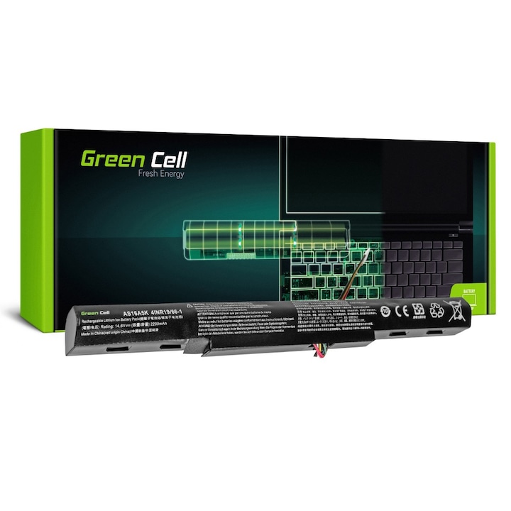 Батерия за лаптоп Acer Aspire E 15 E15 E5-575 E5-575G E 17 E17 E5-774 E5-774G AS16A5K 14.8V 2200mAh GREEN CELL