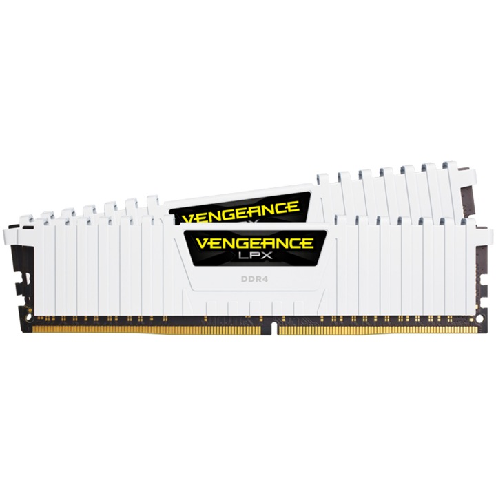 Memorie Corsair Vengeance LPX White 16GB, DDR4, 3000MHz, CL16, Dual Channel Kit