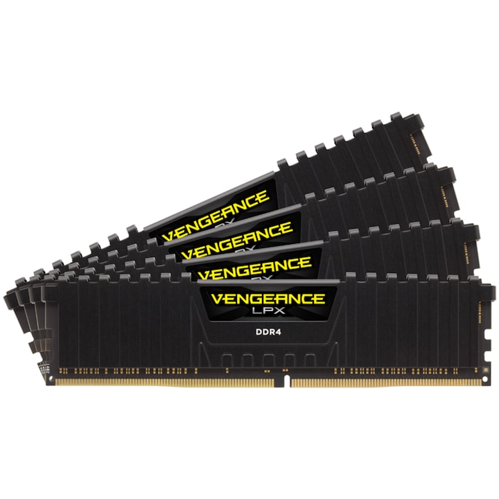 Corsair Vengeance LPX memória, 64 GB, DDR4, 2666MHz, CL16, négycsatornás készlet, fekete