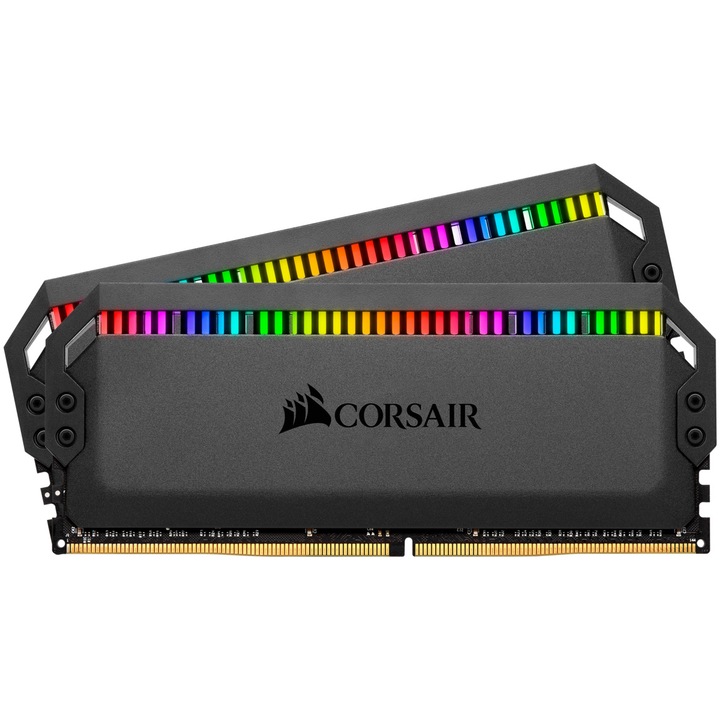 Memorie Corsair DOMINATOR PLATINUM Base SPD@2666 XMP 2.0 Black Heatspreader, DDR4, 3600MHz 32GB (2x16GB), CL18, RGB
