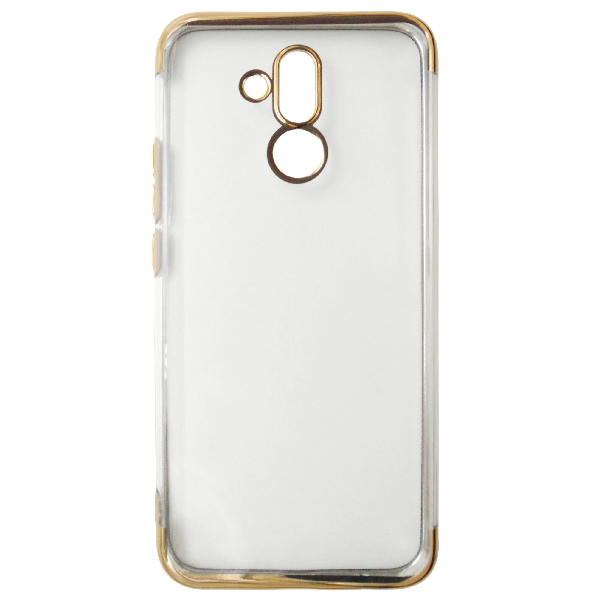Husa silicon slim Forcell New Electro transparenta cu margini electroplacate aurii pentru Huawei Mate 20 Lite