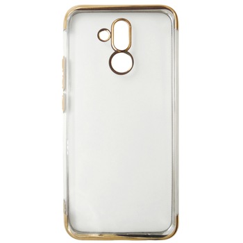 Husa silicon slim Forcell New Electro transparenta cu margini electroplacate aurii pentru Huawei Mate 20 Lite Husa silicon slim Forcell New Electro transparenta cu margini electroplacate aurii pentru Huawei Mate 20 Lite