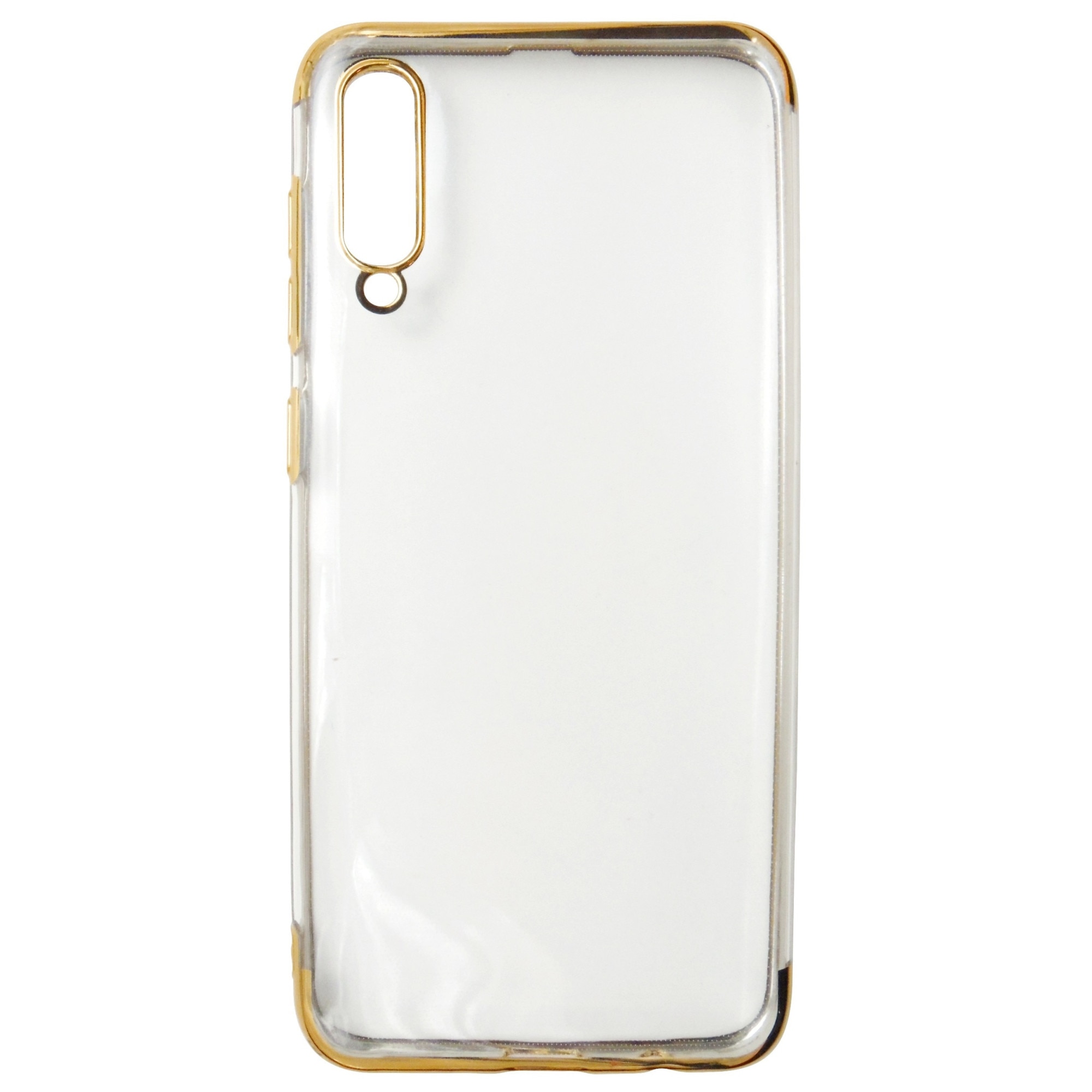 Husa silicon Forcell New Electro transparenta cu margini electroplacate aurii pentru Samsung Galaxy A30s, A50