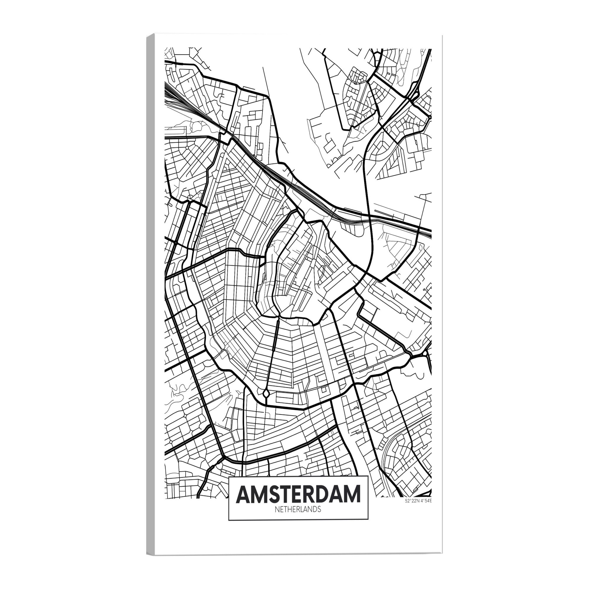 Tablou canvas - Harta Amsterdam - 80 x 120 cm