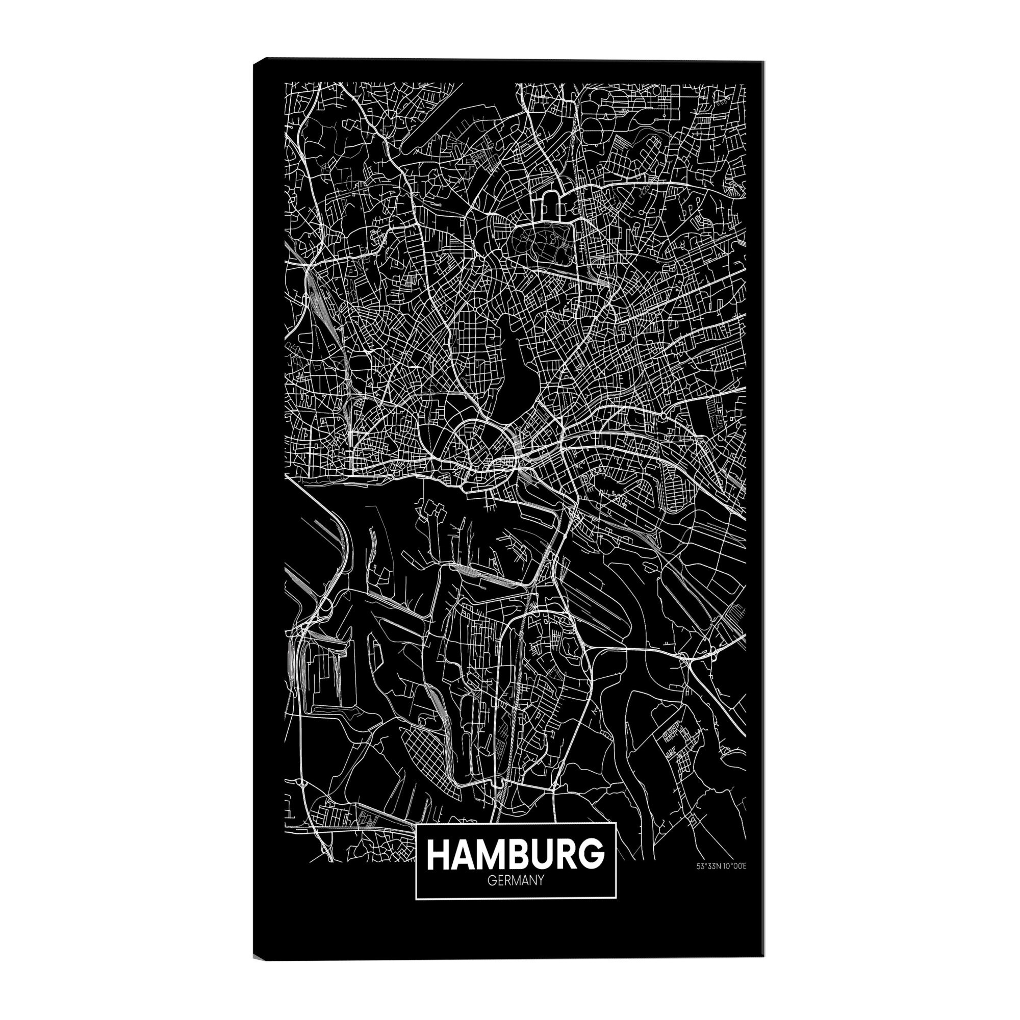 Tablou canvas - Harta intunecata a Hamburgului - 80 x 120 cm