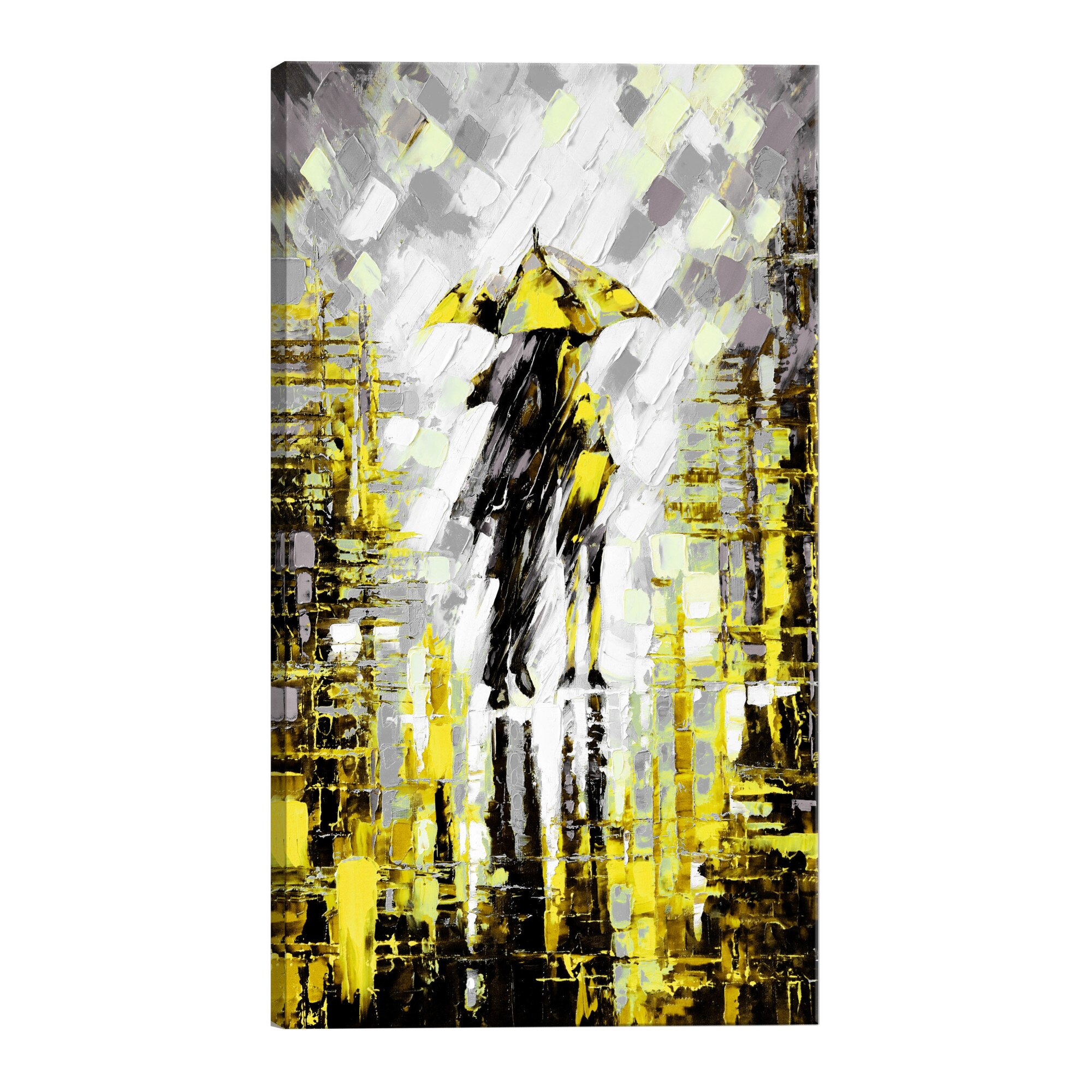 Tablou canvas - Iubitori in Culoare Galben - 80 x 120 cm