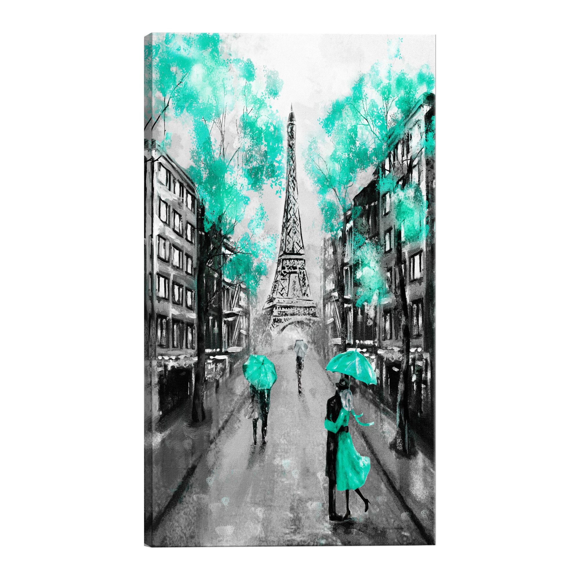 Tablou canvas - Paris Rendez-Vous Green - 80 x 120 cm