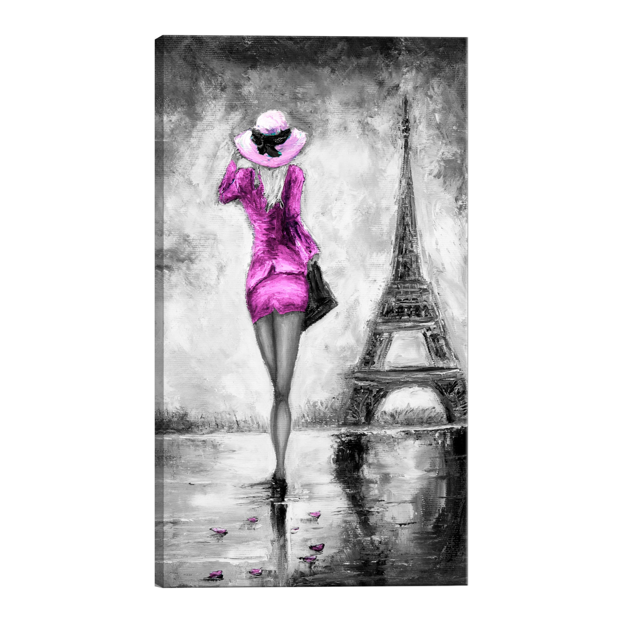 Tablou canvas - Parizian Femeie Roz - 80 x 120 cm