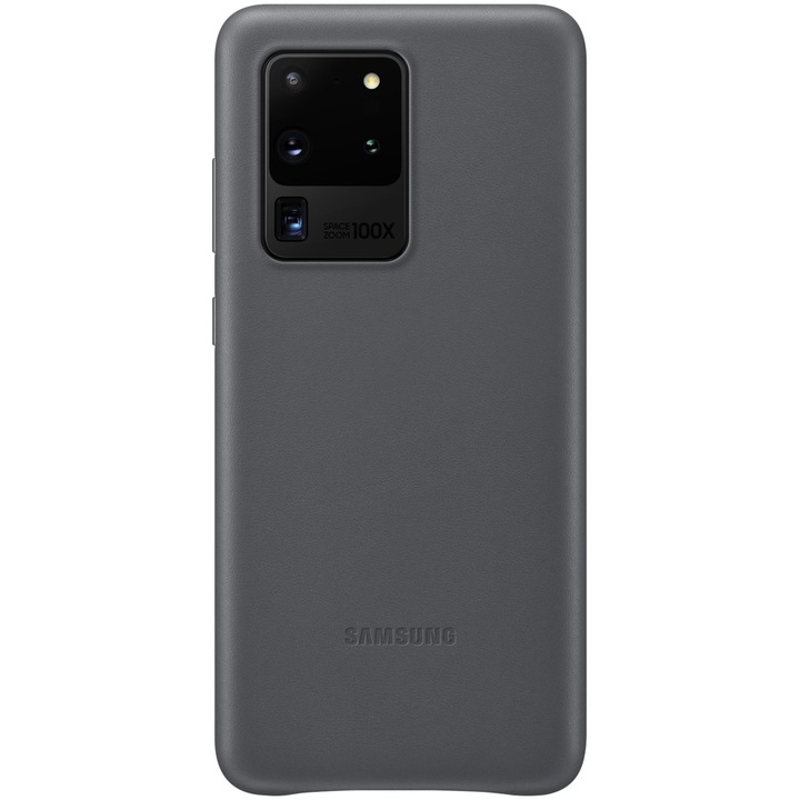 Ултра защитен калъф Samsung Galaxy S20, естествена кожа, сив