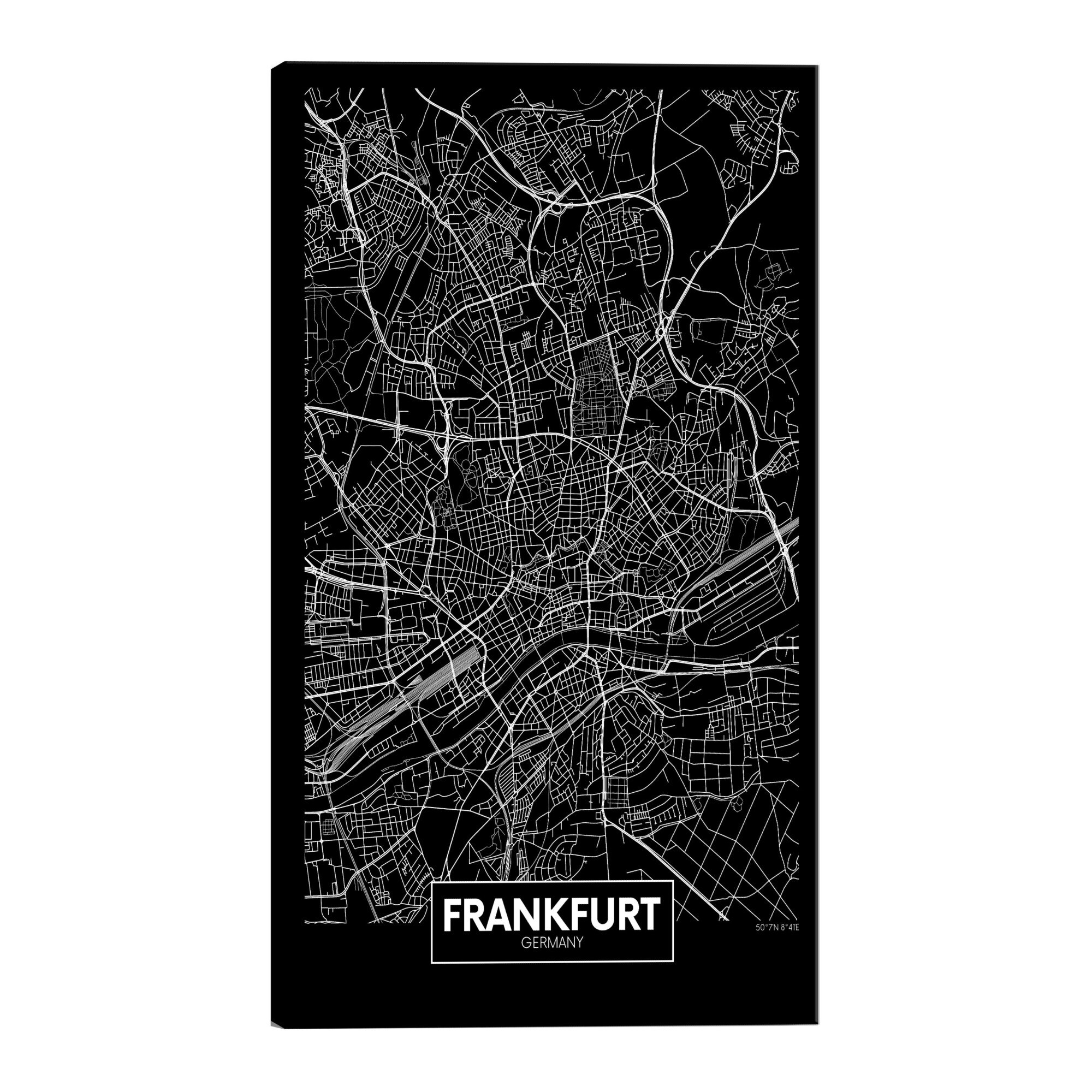Tablou canvas - Harta intunecata a Frankfurtului - 80 x 120 cm