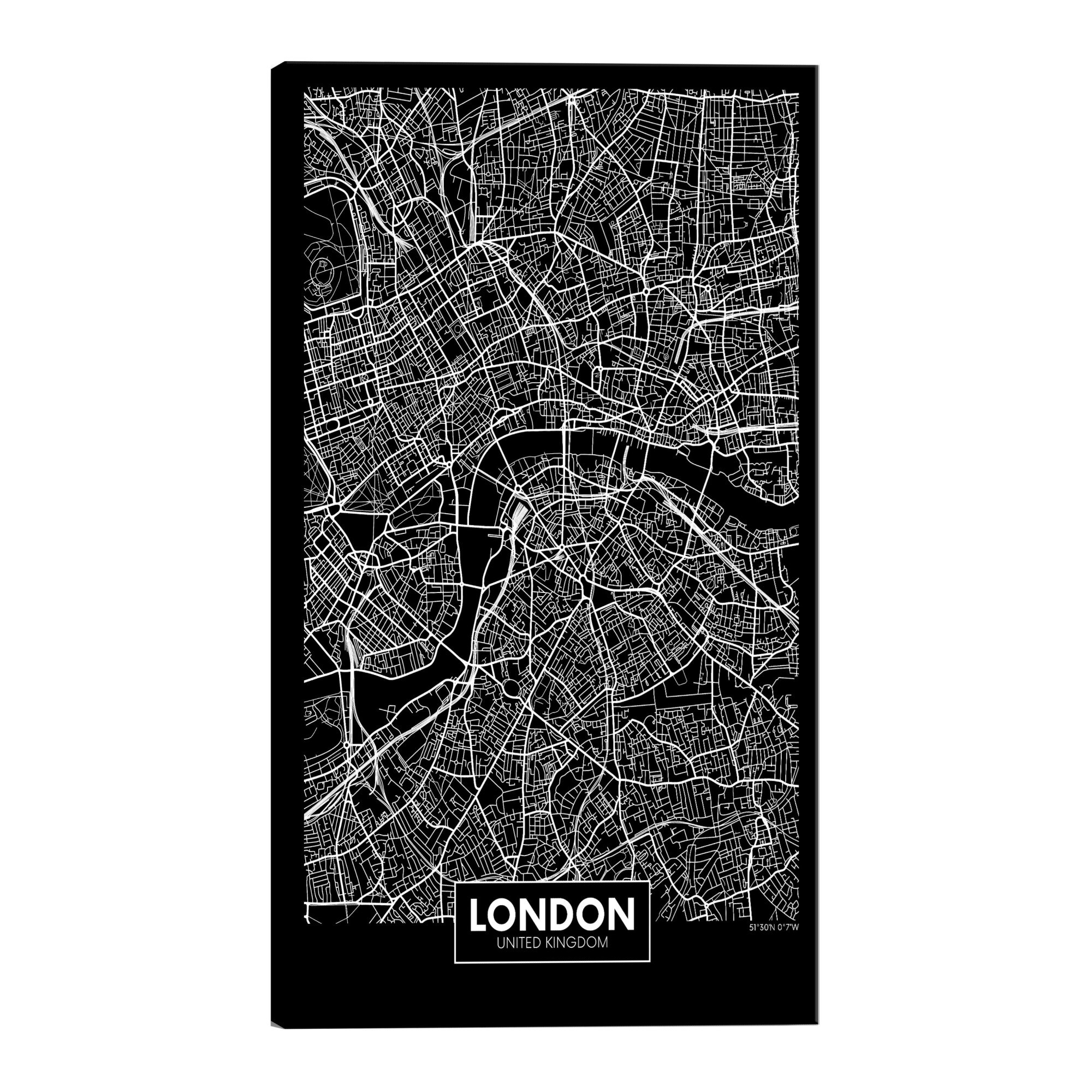 Tablou canvas - Harta intunecata a Londrei - 80 x 120 cm