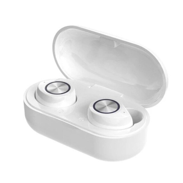 Casti AudioTzar TW60 RX, Bluetooth 5.0, Controale tactile, Alb