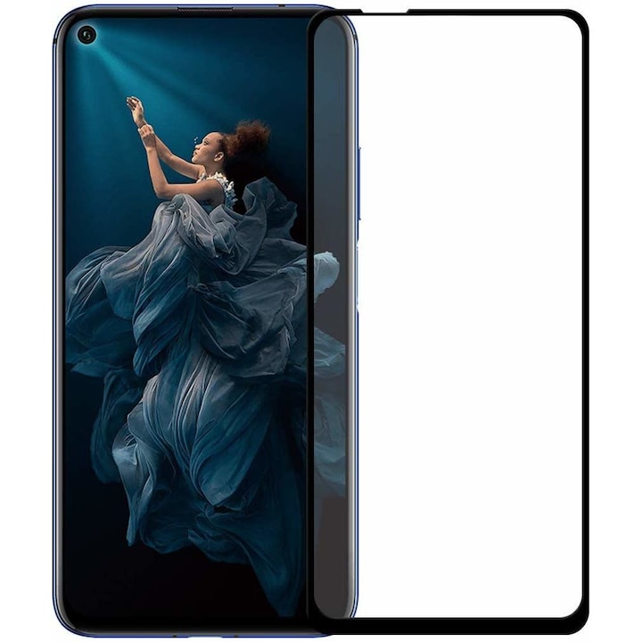 Üvegvédő Teljes felületű 5D edzett üveg a teljes képernyőhöz, Full Glue Huawei P Smart Z / P Smart Pro-hoz, fekete