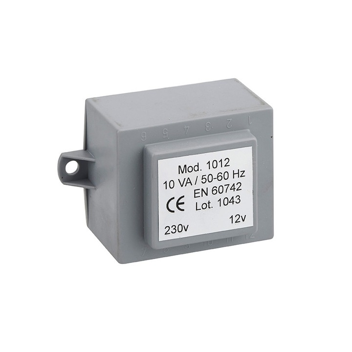 Transformator electric 220V-12V pentru contraplaca yala electromagnetica aplicata