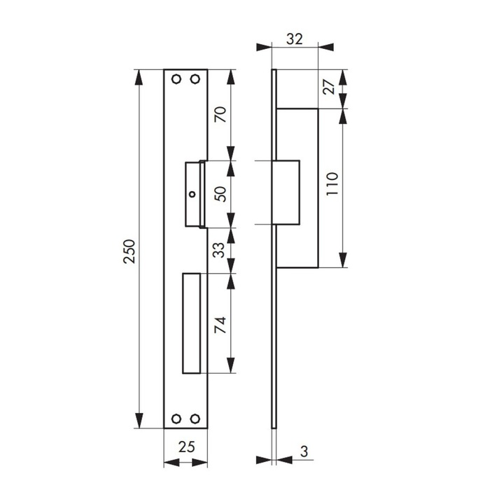Contraplaca electromagnetica Thirard, cu alimentare la sursa de 12 Volti