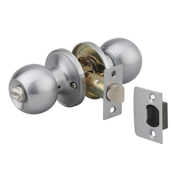 Broasca tubulara usa exterior, manere sferice, cilindru cu 3 chei, ax 70 mm, crom mat Broasca tubulara usa exterior, manere sferice, cilindru cu 3 chei, ax 70 mm, crom mat