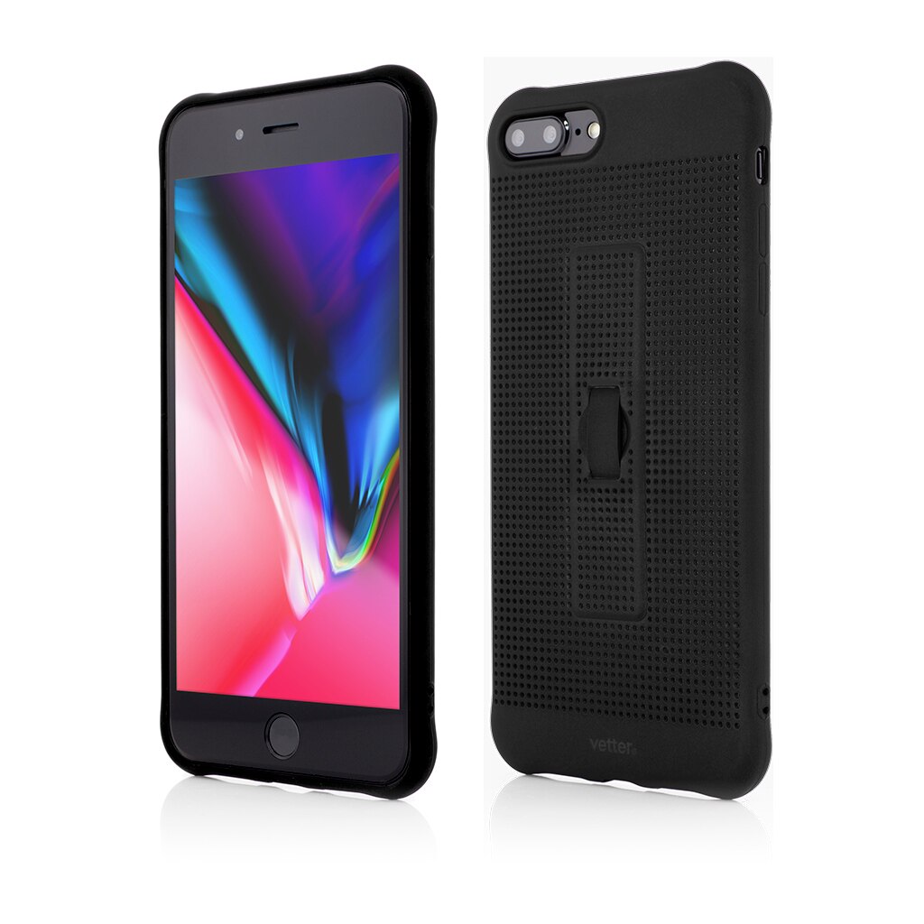 Husa de protectie Vetter pentru iPhone 8 Plus, 7 Plus, Vetter GO, Vent Soft with Strap, Black