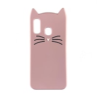 Husa Samsung A40 silicon jucarie pisica Roz