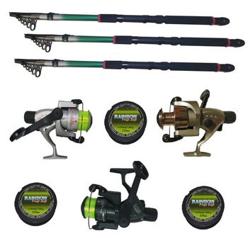 Set pescuit sportiv cu trei lansete 3 m EastShark, trei mulinete Cobra si gute Set pescuit sportiv cu trei lansete 3 m EastShark, trei mulinete Cobra si gute