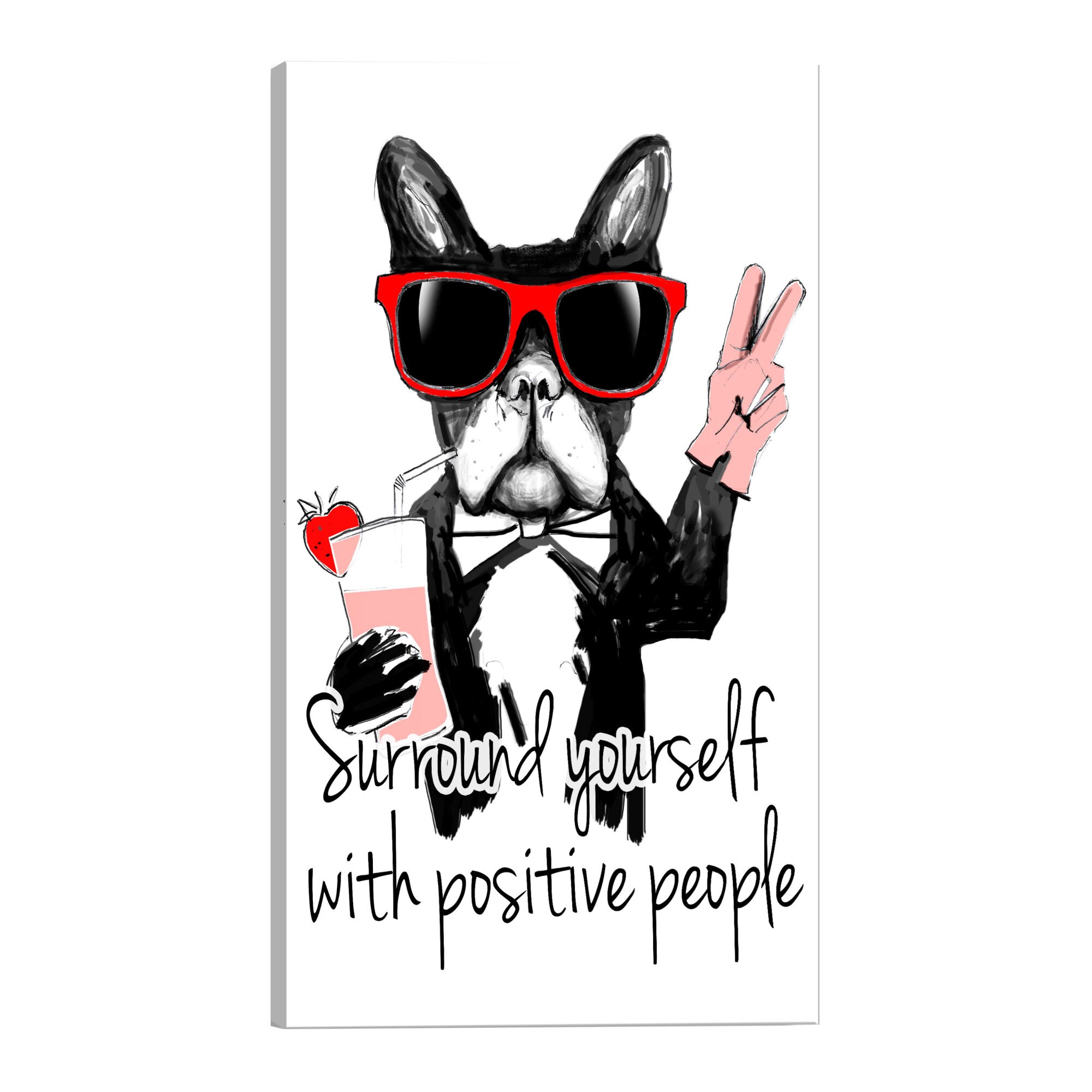 Tablou canvas - inconjoara-te de oameni pozitivi - 80 x 120 cm