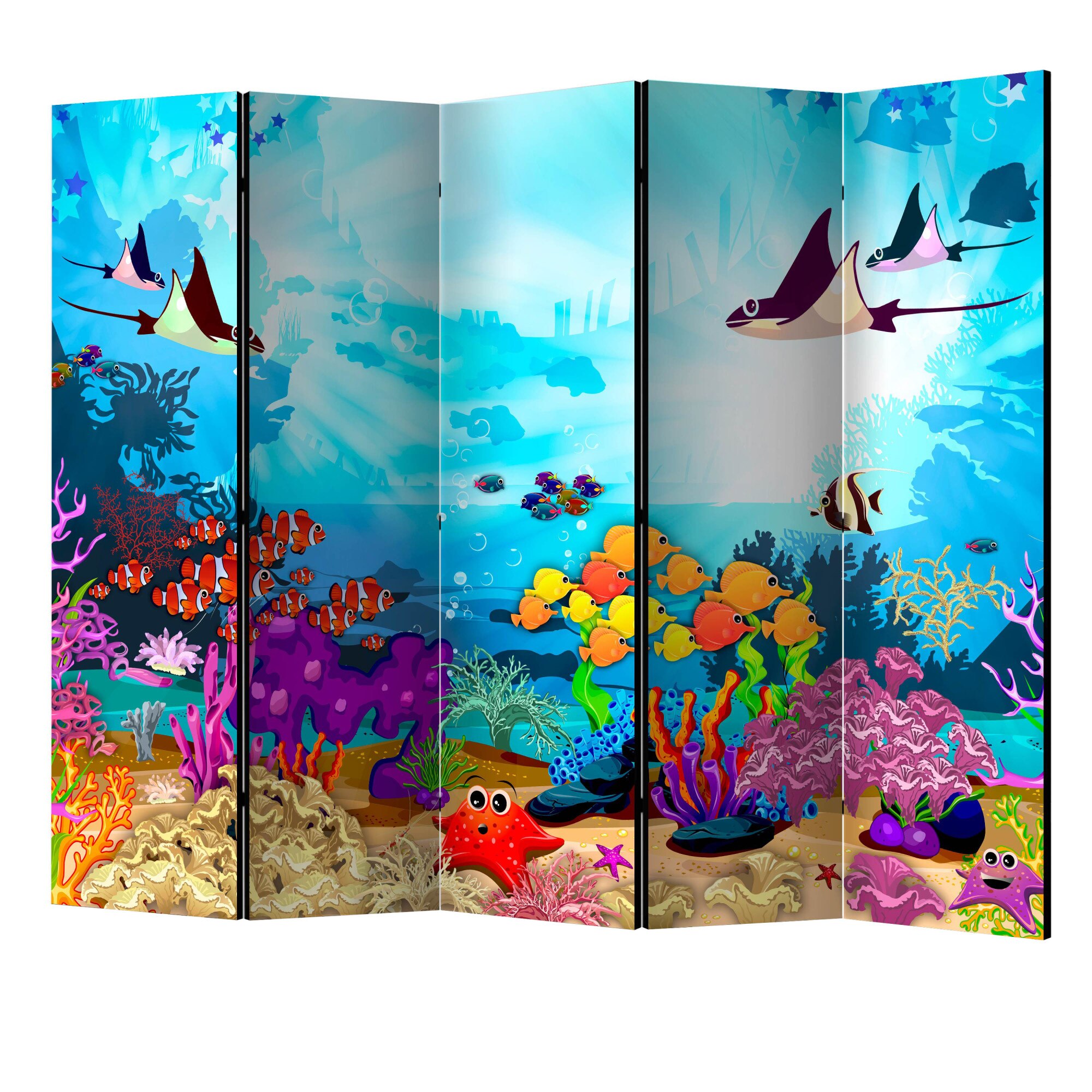 Paravan din 5 parti - Peste colorat - 225 x 172 cm