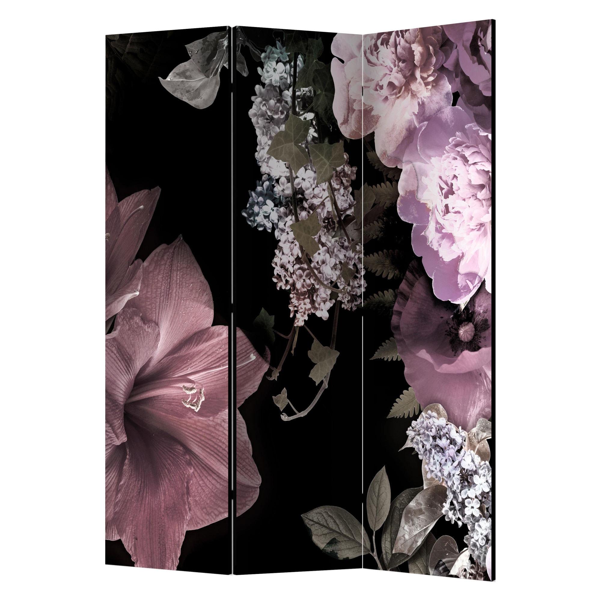 Paravan din 3 parti - Flori din trecut - 135 x 172 cm