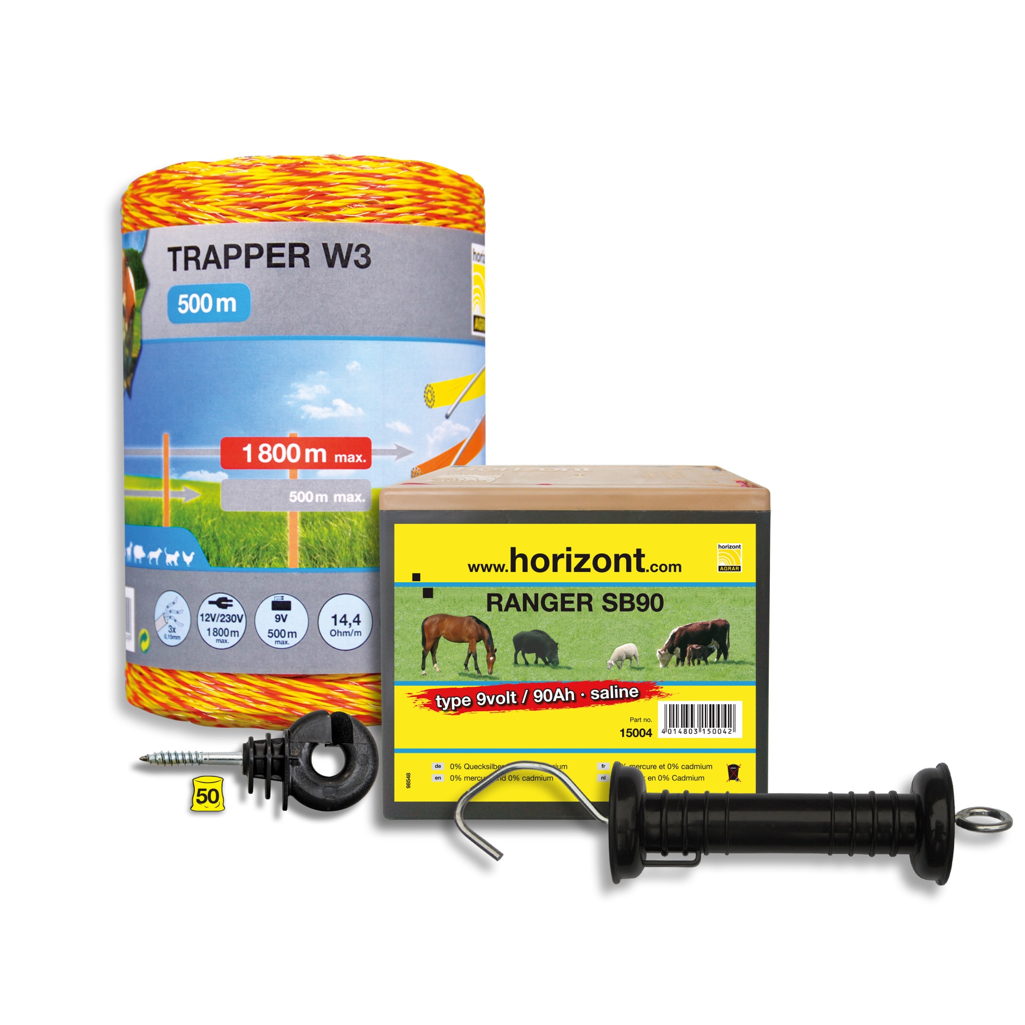 Kit complet gard electric Horizont Adic 0.32J 9V+12V , 500m