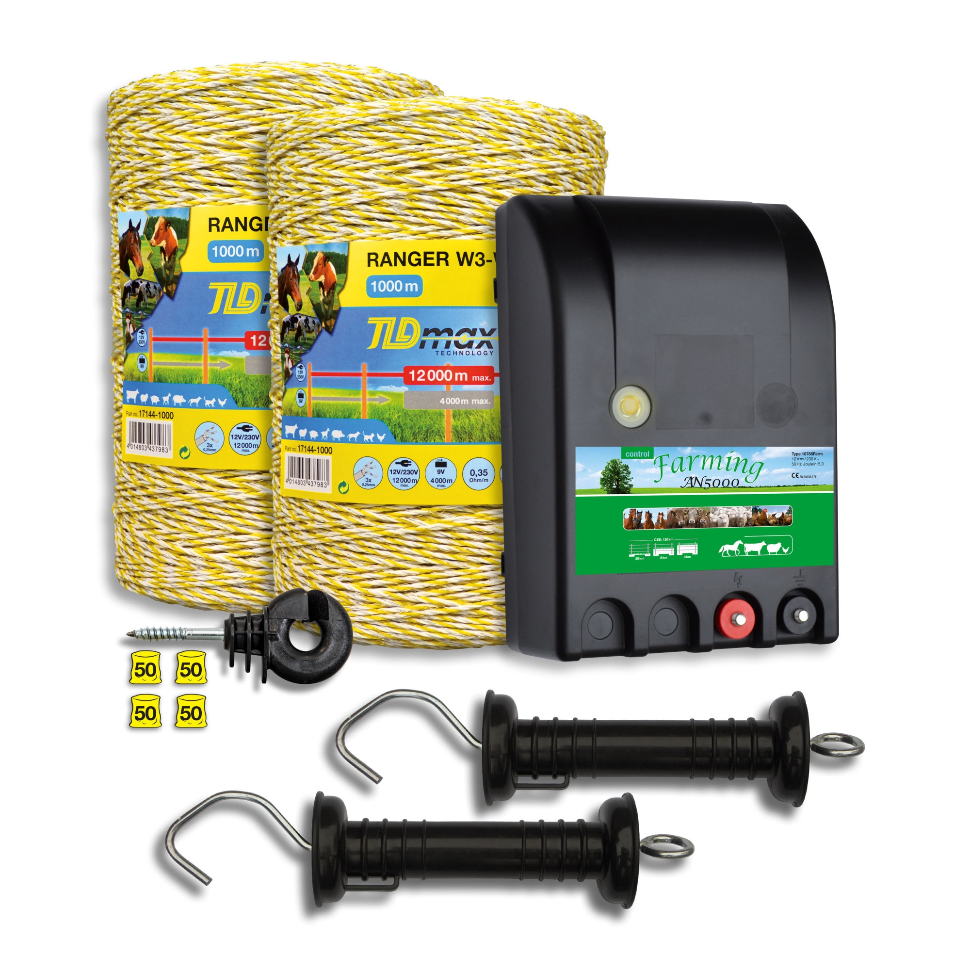 Kit complet gard electric Horizont Farming AN5000 5J 12V+230V , 2000m