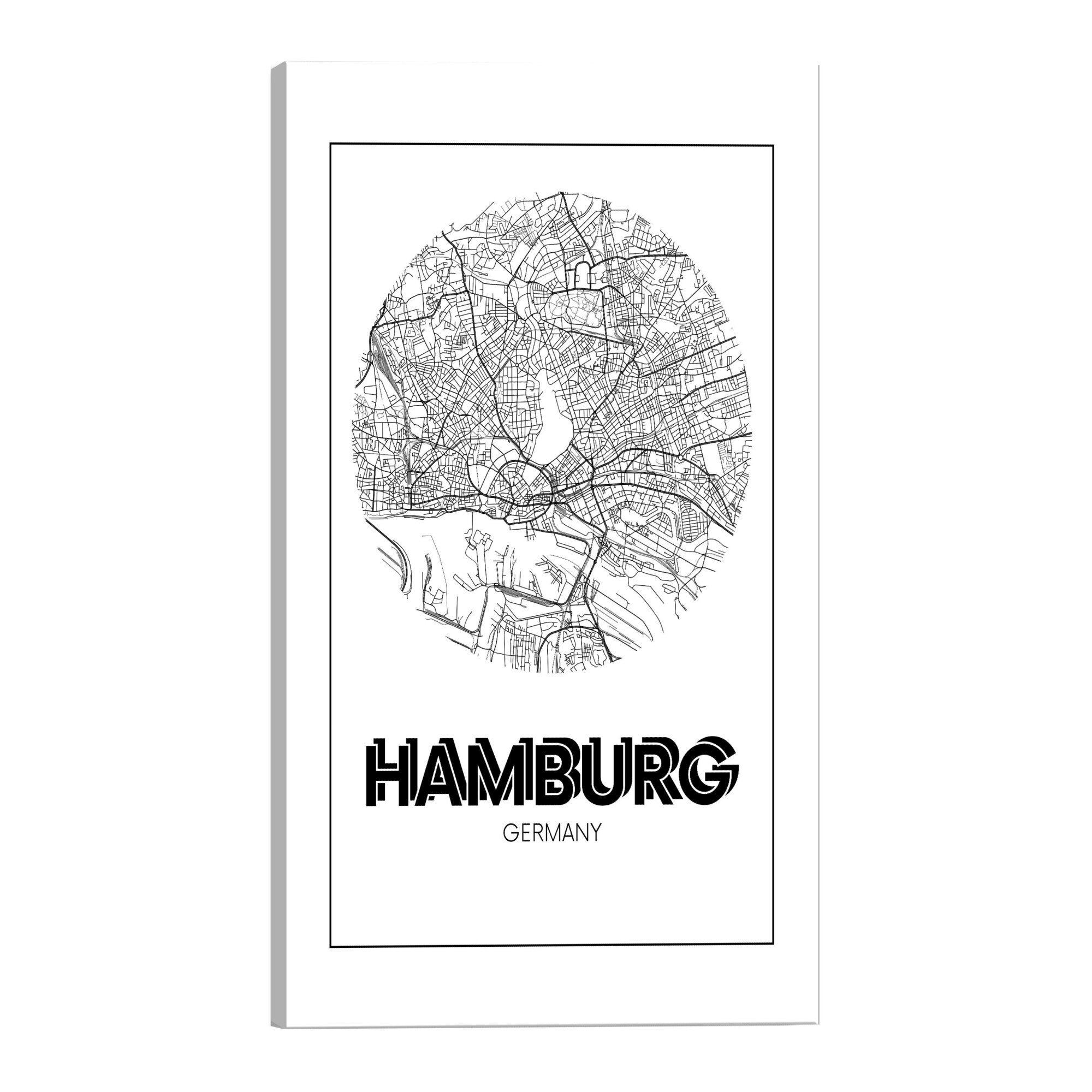 Tablou canvas - Retro Hamburg - 80 x 120 cm