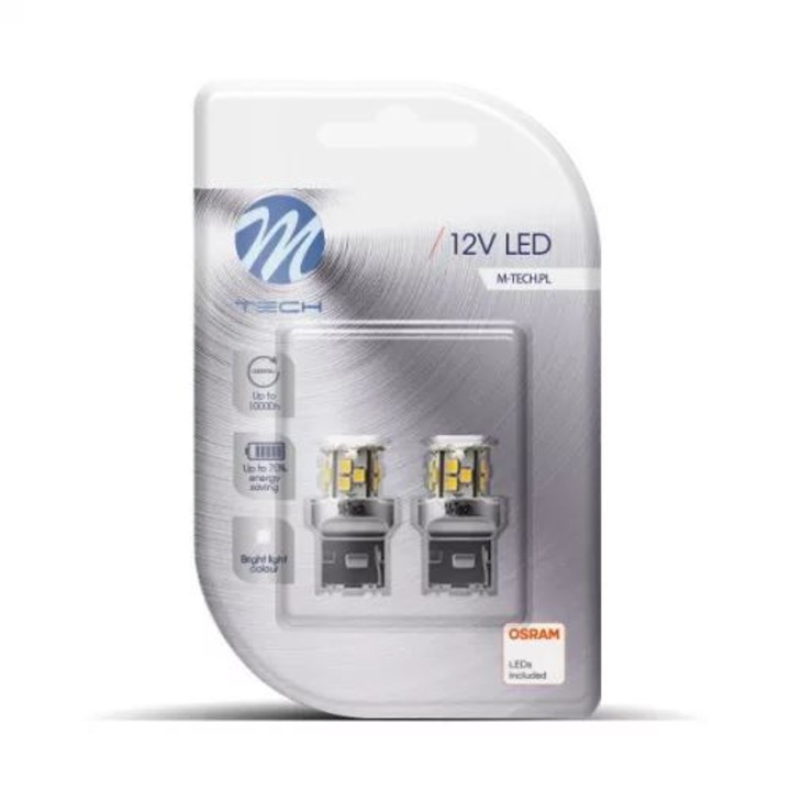 M-Tech T20 W21W LED 21xSMD2835 SMD Can-Bus fehér színű pár (72LB114W) (72LB114W)