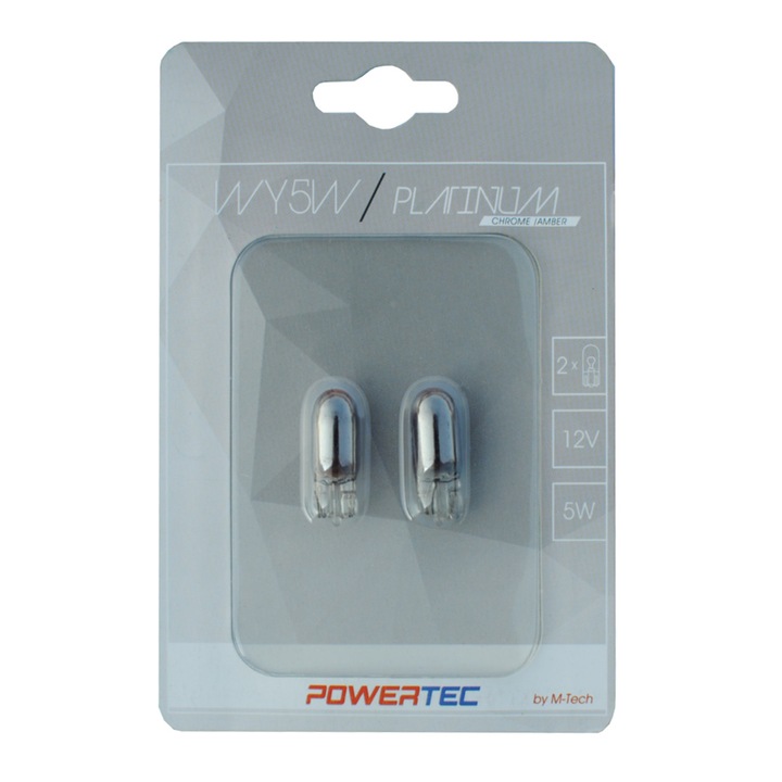 Крушки M-TECH Powertec WY5W T10 12V 5W WEGDE Chrome