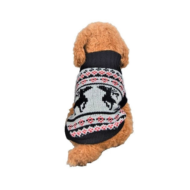 Costum calduros pentru catei imbracaminte model Black Deer/gri marime L