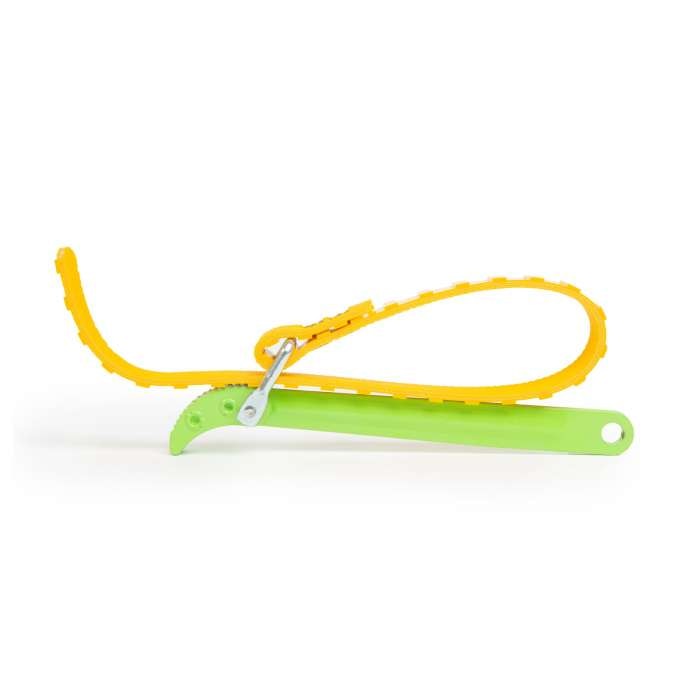 Dispozitiv pentru indepartarea filtrului de ulei Family, Curea, 50 cm, Galben/ Verde
