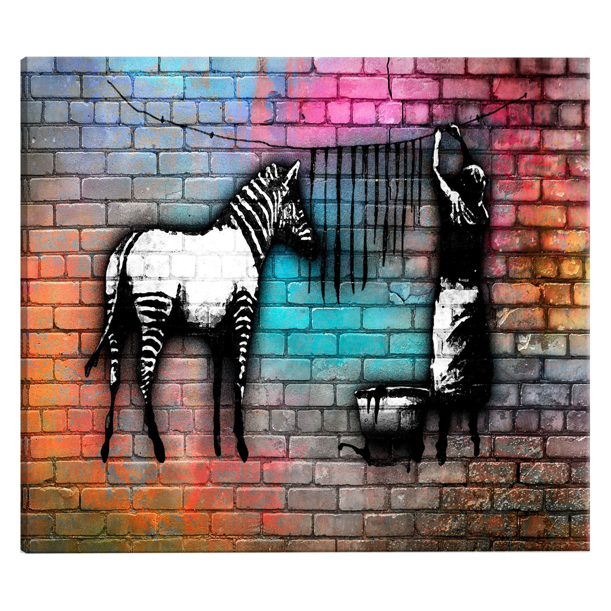 Tablou canvas - Zebra de spalare caramida colorata - 120 x 80 cm