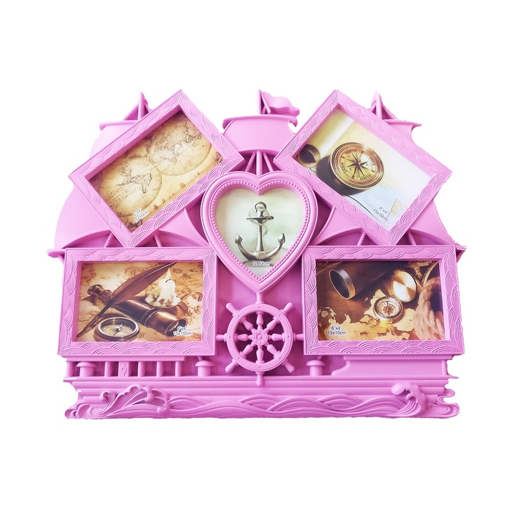 Rama foto in forma de corabie, format din 5 poze, 402G-2