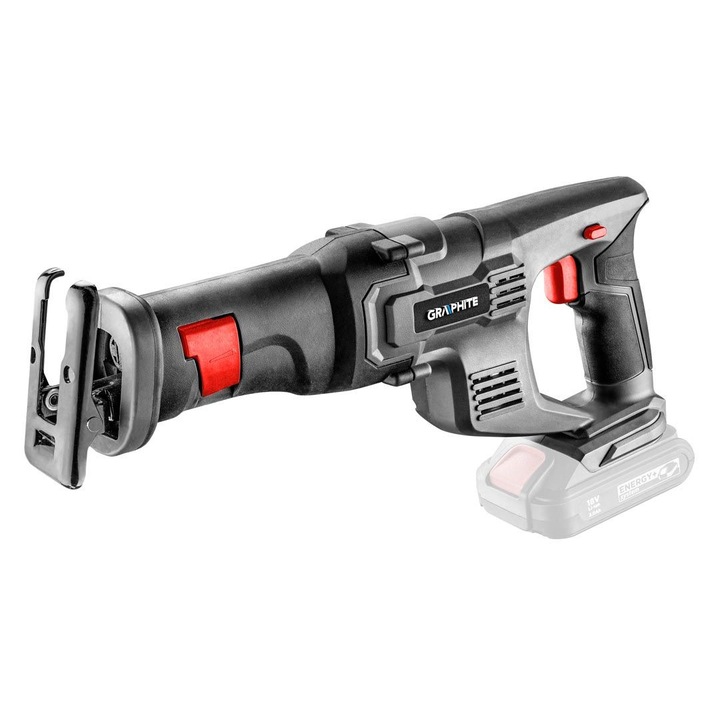 Ferastrau electric fara Graphite, Taiere oscilanta, 18V, 3000 rpm, 500W, Gri/Rosu